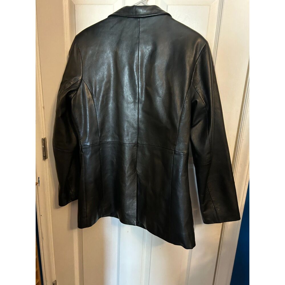 Vintage D. Terrell Ltd Women's Black Genuine Leather Jacket Xl View 2